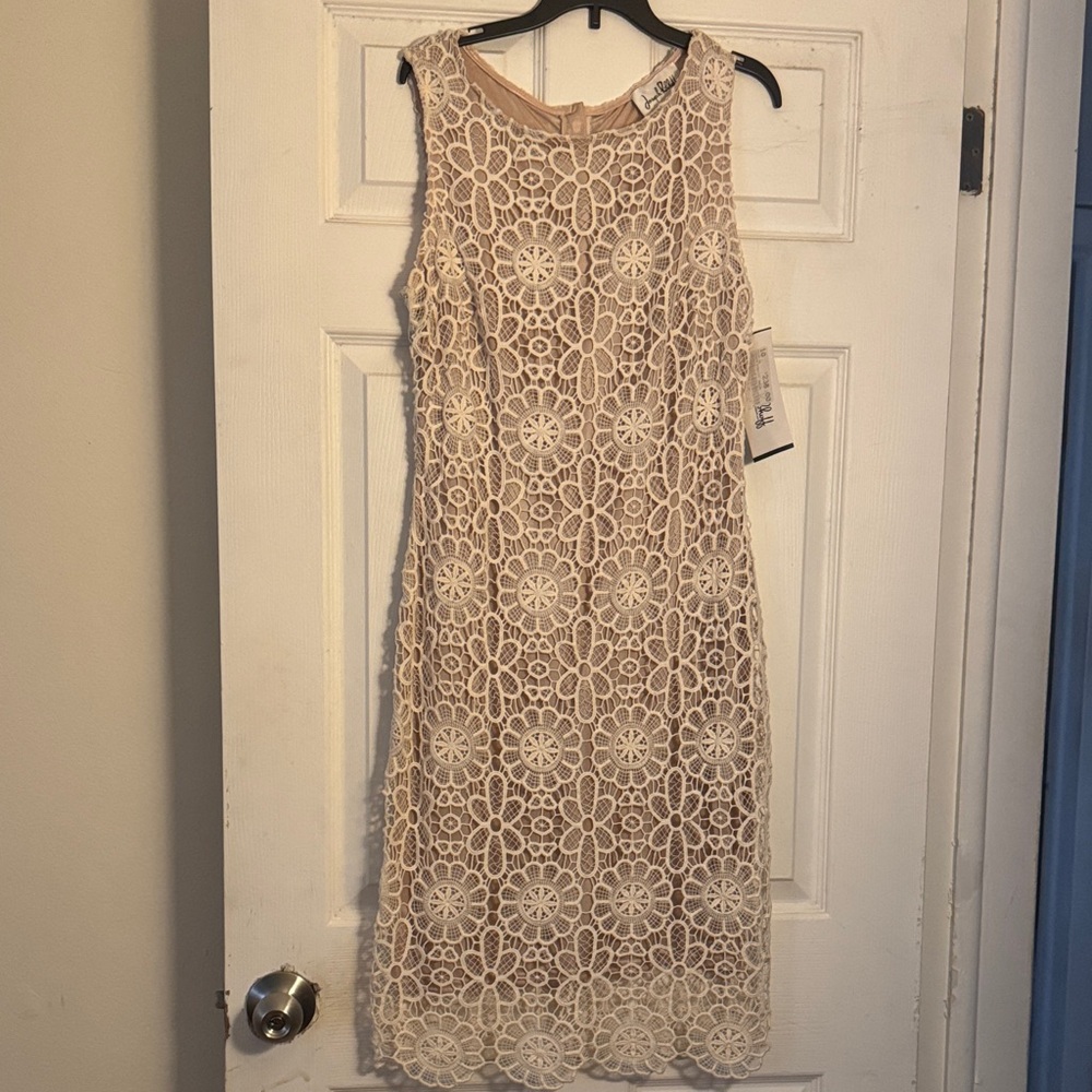 Joseph Ribkoff Cream Floral Lace Midi Dress